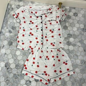 Cherry pajamas bought at small boutique in Michigan.